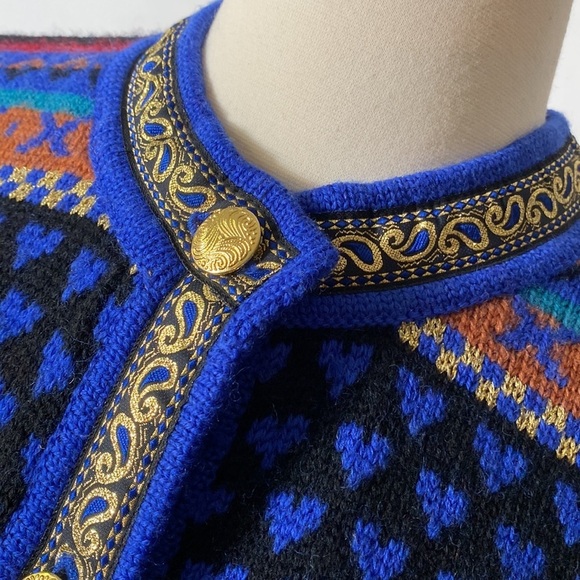 Vrikke Wool Metallic Nordic Cardigan XS #202 - Picture 4 of 13